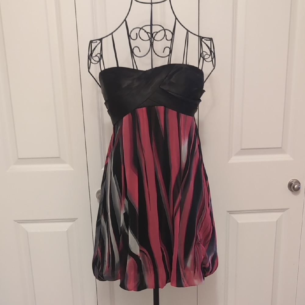 Sans Souci Strapless Black and Pink Dress